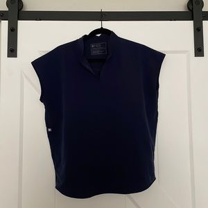 Figs small navy Rafaela scrub top